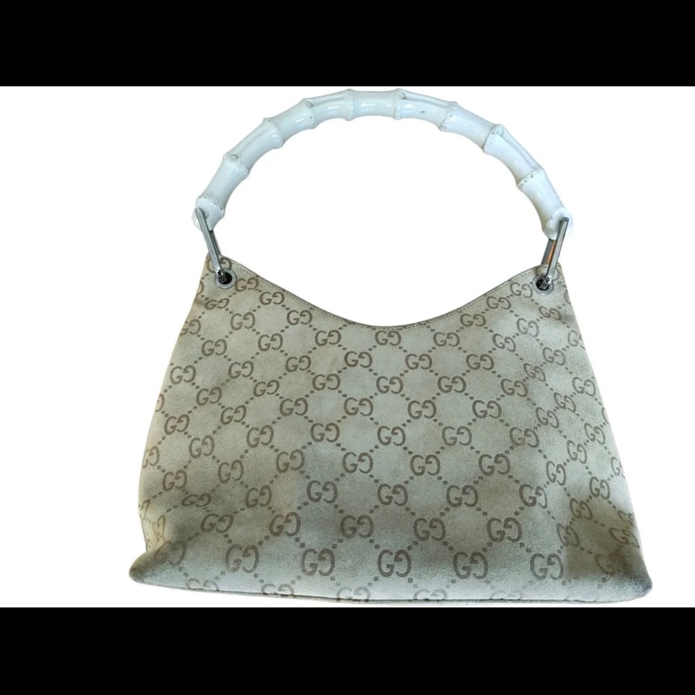 Gucci Ivory Bamboo Vintage Purse